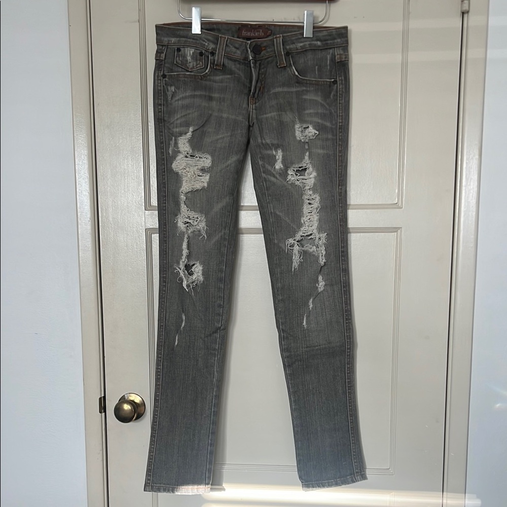 Frankie B. Gray Skinny Jeans Distressed, size 27